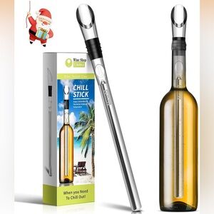 Wine Cooler Stick, 3 in 1 Stainless Steel Wine Bottle Chiller Aerator and Pourer